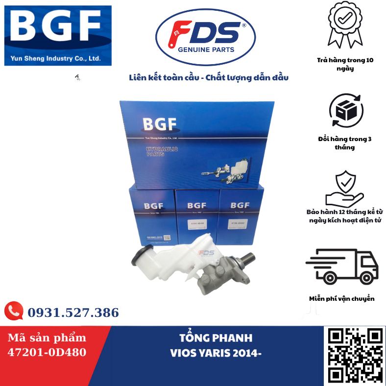 Công ty cổ phần xuất nhập khẩu FDS TỔNG PHANH TOYOTA VIOS/YARIS 2014 – HÃNG BGF