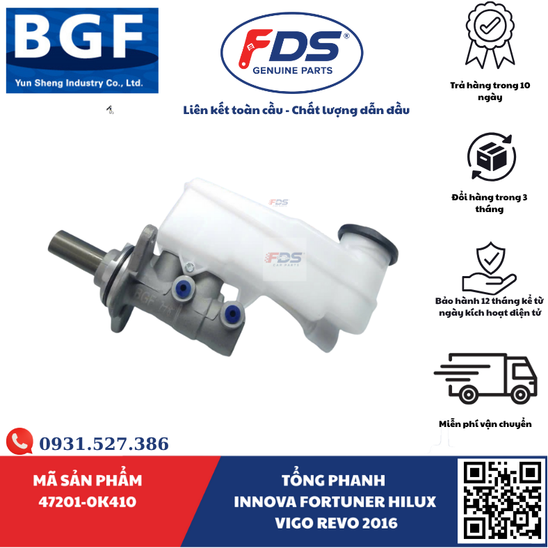 Công ty cổ phần xuất nhập khẩu FDS TỔNG PHANH INNOVA/FORTUNER/HILUX(VIGO,REVO) 2016