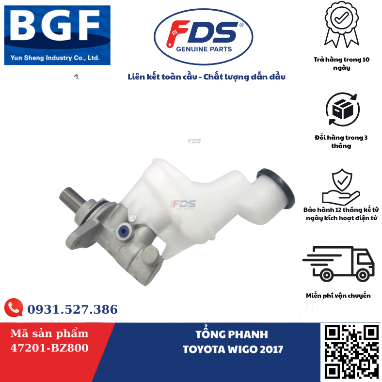 Công ty cổ phần xuất nhập khẩu FDS TỔNG PHANH TOYOTA WIGO 2017 – HÃNG BGF