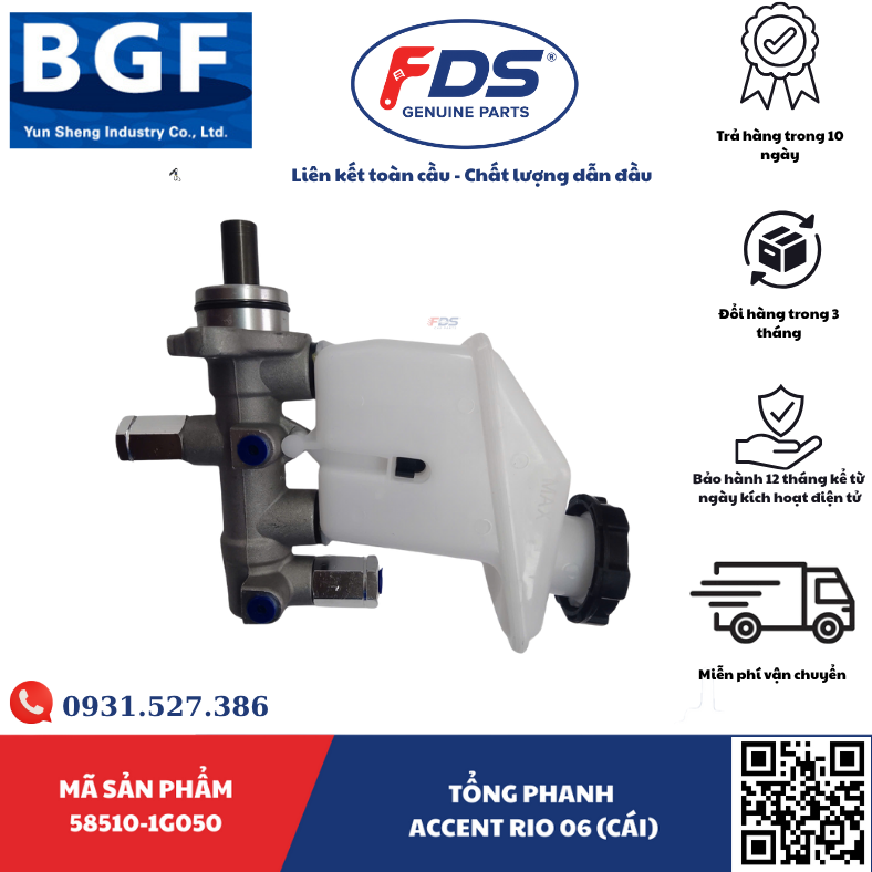 Công ty cổ phần xuất nhập khẩu FDS TỔNG PHANH HYUNDAI ACCENT / KIA RIO 2006 – HÃNG BGF