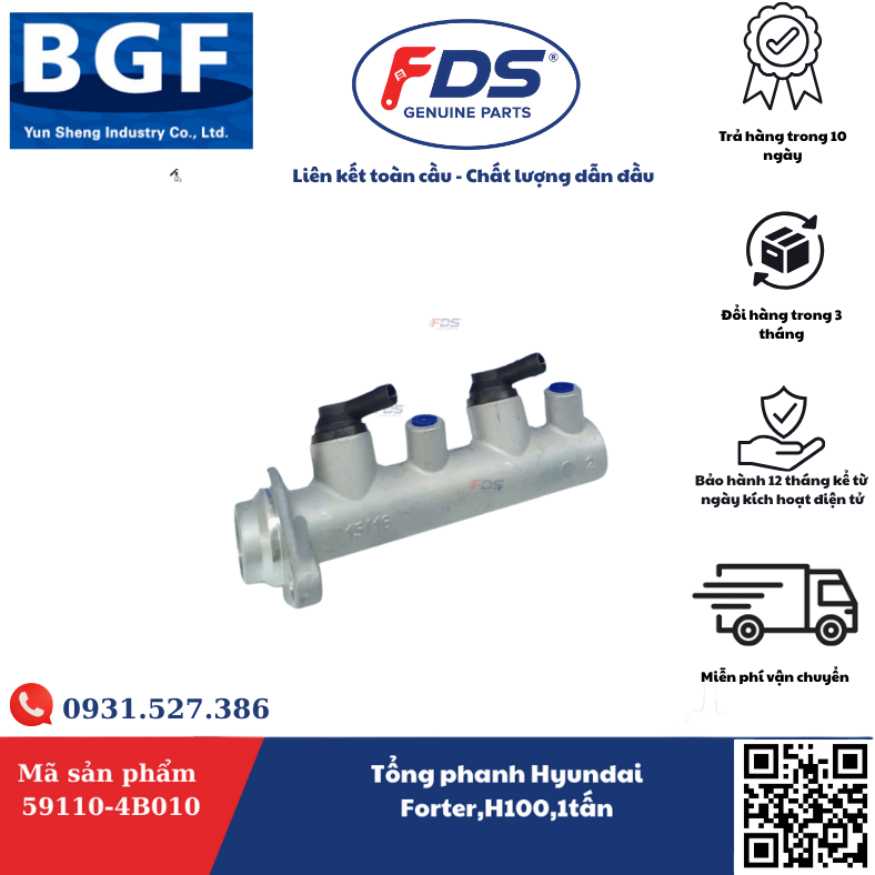 Công ty cổ phần xuất nhập khẩu FDS TỔNG PHANH HYUNDAI PORTER – H100 – 1 TẤN – HÃNG BGF