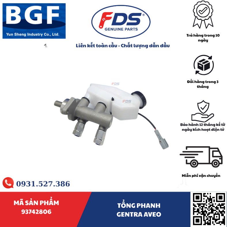 Công ty cổ phần xuất nhập khẩu FDS TỔNG PHANH DAEWOO GENTRA / CHEVROLET AVEO – HÃNG BGF