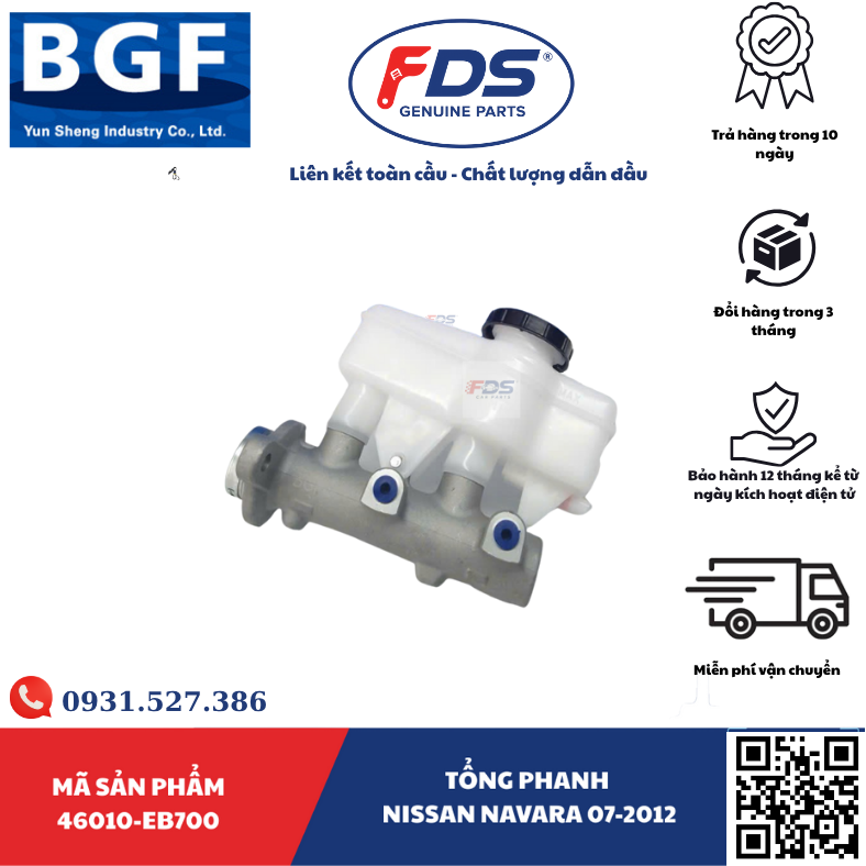 Công ty cổ phần xuất nhập khẩu FDS TỔNG PHANH NISSAN Navara 07–2012 – Hãng BGF 46010-EB700