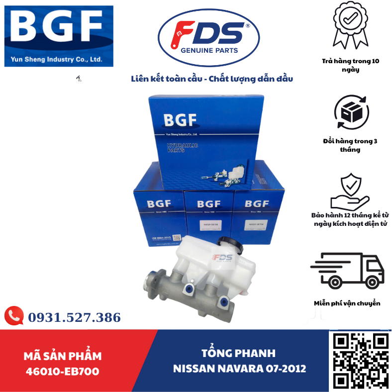 Công ty cổ phần xuất nhập khẩu FDS TỔNG PHANH NISSAN Navara 07–2012 – Hãng BGF 46010-EB700