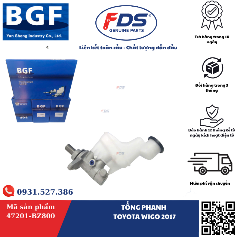Công ty cổ phần xuất nhập khẩu FDS TỔNG PHANH TOYOTA WIGO 2017 – HÃNG BGF
