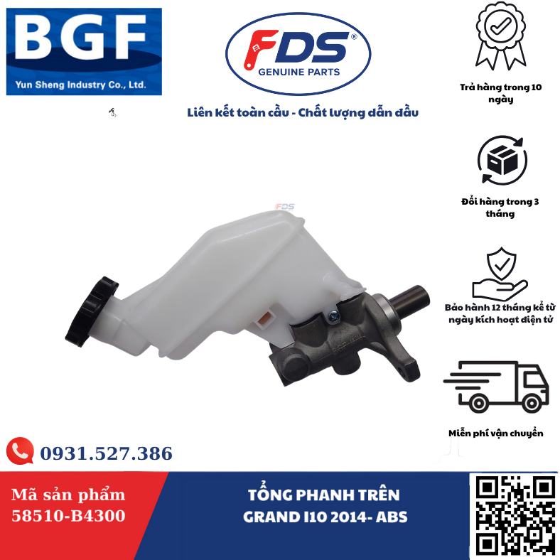 Công ty cổ phần xuất nhập khẩu FDS TỔNG PHANH HYUNDAI GRAND I10 2014– (CÓ ABS) – HÃNG BGF
