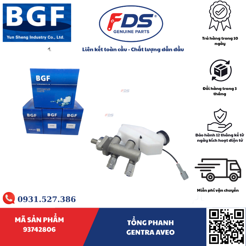 Công ty cổ phần xuất nhập khẩu FDS TỔNG PHANH DAEWOO GENTRA / CHEVROLET AVEO – HÃNG BGF