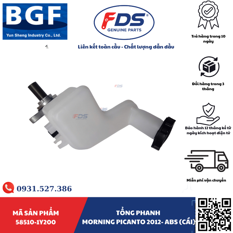 Công ty cổ phần xuất nhập khẩu FDS TỔNG PHANH KIA MORNING / PICANTO 2012 – BẢN CÓ ABS – HÃNG BGF