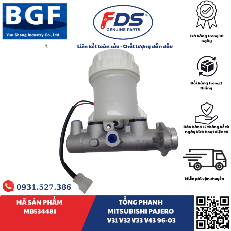 Công ty cổ phần xuất nhập khẩu FDS TỔNG PHANH MITSUBISHI PAJERO V31–V32–V33–V43 (1996–2003) – HÃNG BGF