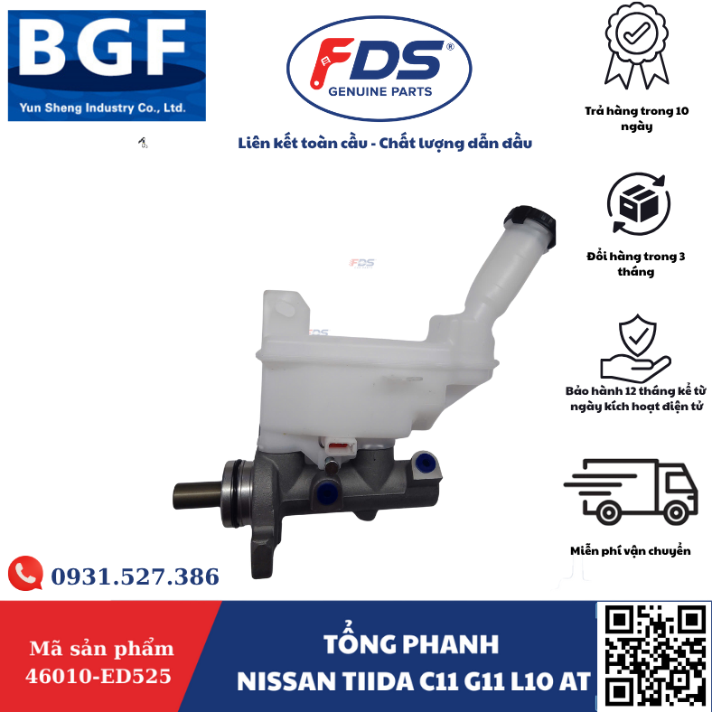 Công ty cổ phần xuất nhập khẩu FDS Tổng phanh Nissan Tiida C11 G11 L10 AT BLUEBIRD LIVINA