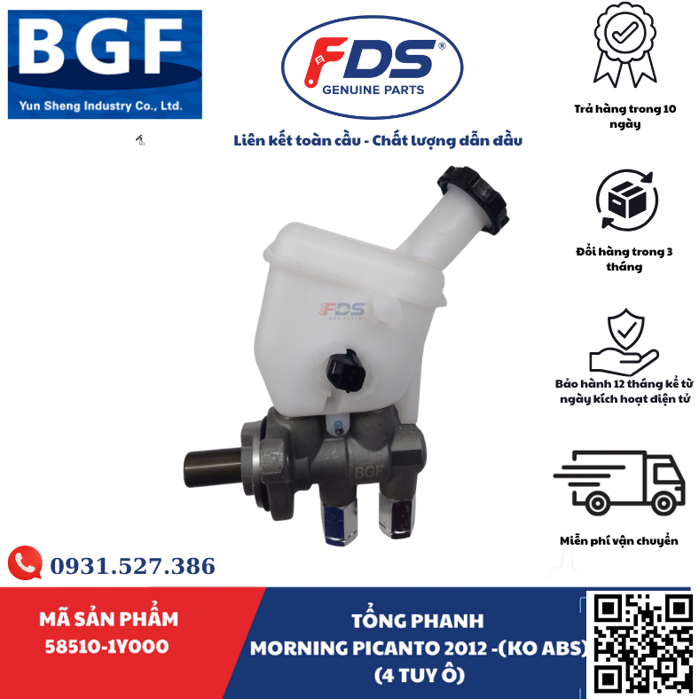 Công ty cổ phần xuất nhập khẩu FDS TỔNG PHANH KIA MORNING / PICANTO 2012 (KHÔNG ABS – 4 TUY Ô) – HÃNG BGF