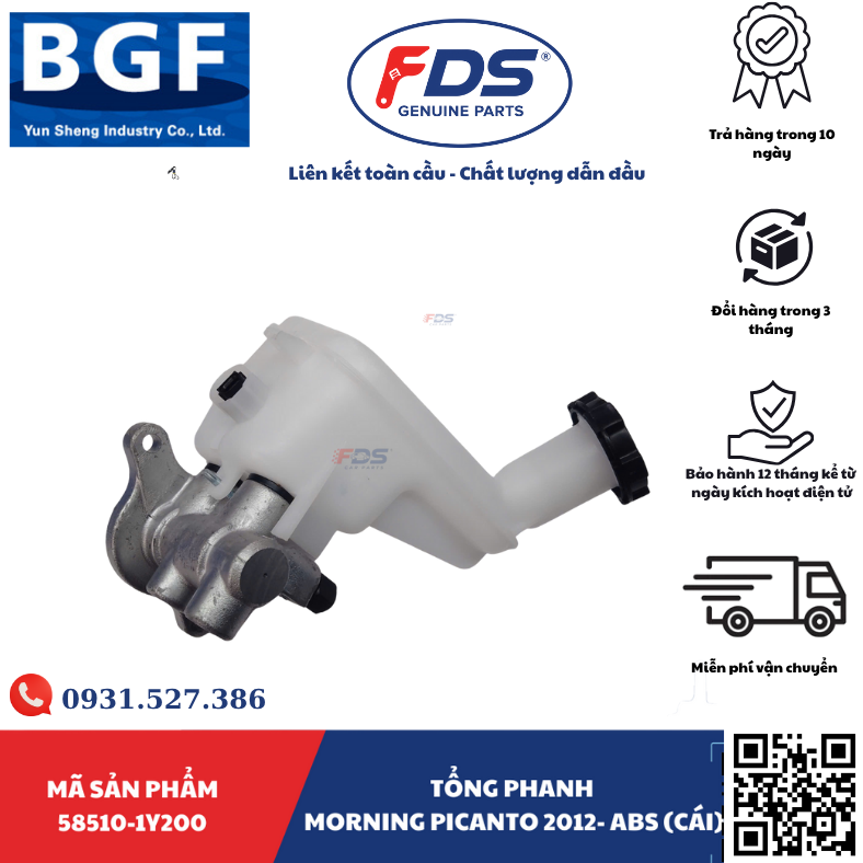 Công ty cổ phần xuất nhập khẩu FDS TỔNG PHANH KIA MORNING / PICANTO 2012 – BẢN CÓ ABS – HÃNG BGF