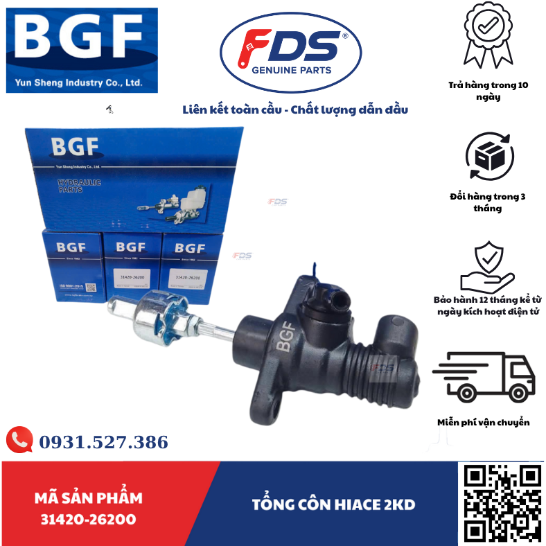 Công ty cổ phần xuất nhập khẩu FDS TỔNG CÔN TOYOTA HIACE 2KD – HÃNG BGF