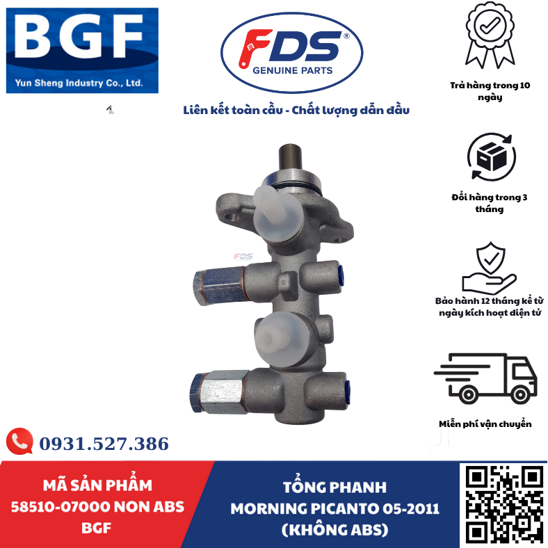 Công ty cổ phần xuất nhập khẩu FDS TỔNG PHANH KIA MORNING / PICANTO 2005–2011 (KHÔNG ABS) – HÃNG BGF