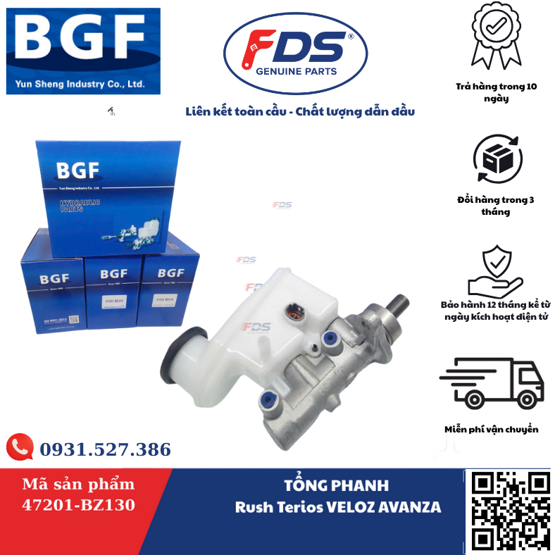 Công ty cổ phần xuất nhập khẩu FDS TỔNG PHANH RUSH / TERIOS / VELOZ / AVANZA – HÃNG BGF