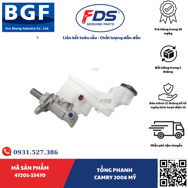 Công ty cổ phần xuất nhập khẩu FDS TỔNG PHANH TOYOTA CAMRY MỸ 2008 – HÃNG BGF