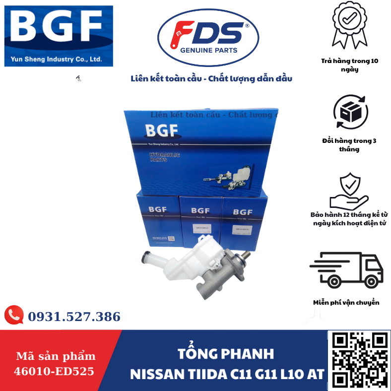 Công ty cổ phần xuất nhập khẩu FDS Tổng phanh Nissan Tiida C11 G11 L10 AT BLUEBIRD LIVINA