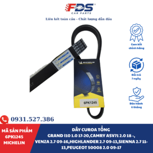 Dây Curoa Tổng Grand I10 1.0 17-20,Camry Asv71 2.0 18 -,Venza 2.7 09-16,Highlander 2.7 09-13,Sienna 2.7 11-13,Peugeot 50008 2.0 09-17