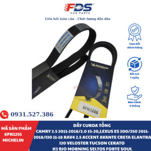 Dây Curoa Tổng Camry 2.5 2011-2018/2.0 15-20,Lexus Es 200/250 2011-2018/I30 11-18 Rav4 2.5 Accent Avante Creta Elantra I20 Veloster Tucson Cerato K3 Rio Morning Seltos Forte Soul