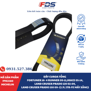 Dây Curoa Tổng Fortuner 16- 4 Runner 09-11,Hiace 05-14,Land Cruser Prado 120 02-09,Land Cruser Prado 150 09- (2.7L 2Tr-Fe Máy Xăng)