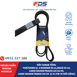Dây Curoa Tổng Fortuner 16- 4 Runner 09-11,Hiace 05-14,Land Cruser Prado 120 02-09,Land Cruser Prado 150 09- (2.7L 2Tr-Fe Máy Xăng)