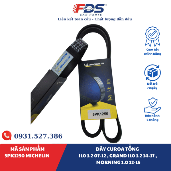 Dây Curoa Tổng I10 1.2 07-12 , Grand I10 1.2 14-17 , Morning 1.0 12-15