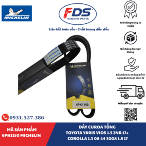 DÂY CUROA TỔNG TOYOTA YARIS / VIOS / COROLLA – PEUGEOT 3008 | MICHELIN 6PK1150