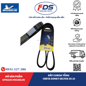 DÂY CUROA TỔNG HYUNDAI CRETA / KIA SONET / KIA SELTOS (2020–2022) | MICHELIN 6PK1195 – MÃ 25212-2M000