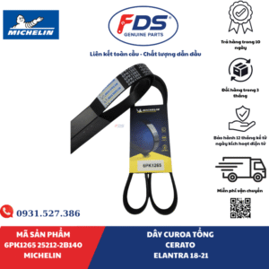 DÂY CUROA TỔNG KIA CERATO / HYUNDAI ELANTRA (2018–2021) | MICHELIN 6PK1265 – MÃ 25212-2B140