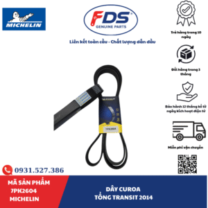 DÂY CUROA TỔNG FORD TRANSIT 2014 | MICHELIN 7PK2604 – MÃ BC1Q-6C301-BA