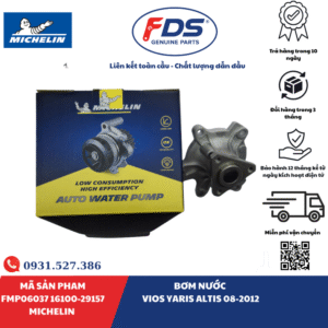 BƠM NƯỚC TOYOTA VIOS / YARIS / COROLLA ALTIS (2008–2012) | MICHELIN FMP06037 – MÃ 16100-29157