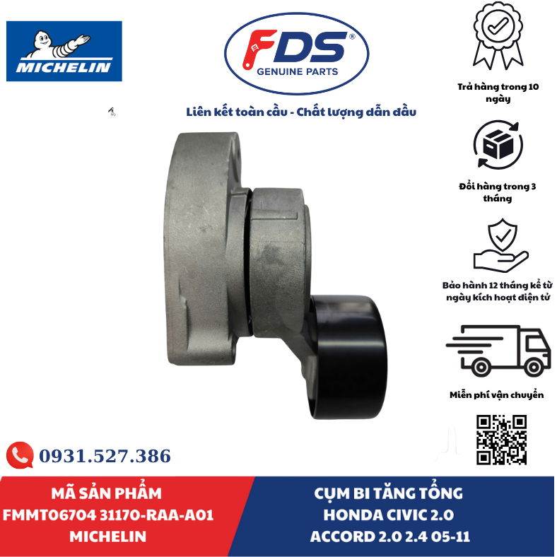 Công ty cổ phần xuất nhập khẩu FDS CỤM BI TĂNG TỔNG HONDA CIVIC 2.0 / ACCORD 2.0 – 2.4 (2005–2011) | MICHELIN FMMT06704 – MÃ 31170-RAA-A01