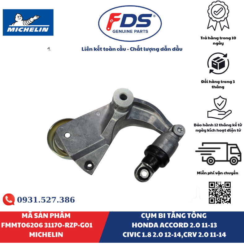 Công ty cổ phần xuất nhập khẩu FDS CỤM BI TĂNG TỔNG HONDA ACCORD / CIVIC / CR-V | MICHELIN FMMT06206 – MÃ 31170-RZP-G01