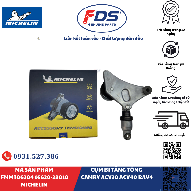 Công ty cổ phần xuất nhập khẩu FDS CỤM BI TĂNG TỔNG TOYOTA CAMRY ACV30 / ACV40 / RAV4 | MICHELIN FMMT06204 – MÃ 16620-28010