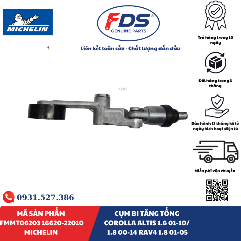 Công ty cổ phần xuất nhập khẩu FDS CỤM BI TĂNG TỔNG TOYOTA COROLLA ALTIS / RAV4 | MICHELIN FMMT06203 – MÃ 16620-22010