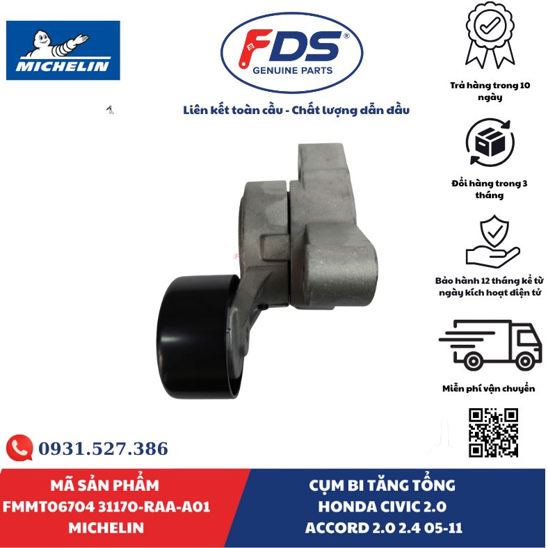 Công ty cổ phần xuất nhập khẩu FDS CỤM BI TĂNG TỔNG HONDA CIVIC 2.0 / ACCORD 2.0 – 2.4 (2005–2011) | MICHELIN FMMT06704 – MÃ 31170-RAA-A01