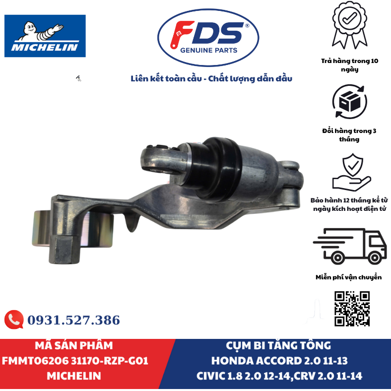 Công ty cổ phần xuất nhập khẩu FDS CỤM BI TĂNG TỔNG HONDA ACCORD / CIVIC / CR-V | MICHELIN FMMT06206 – MÃ 31170-RZP-G01