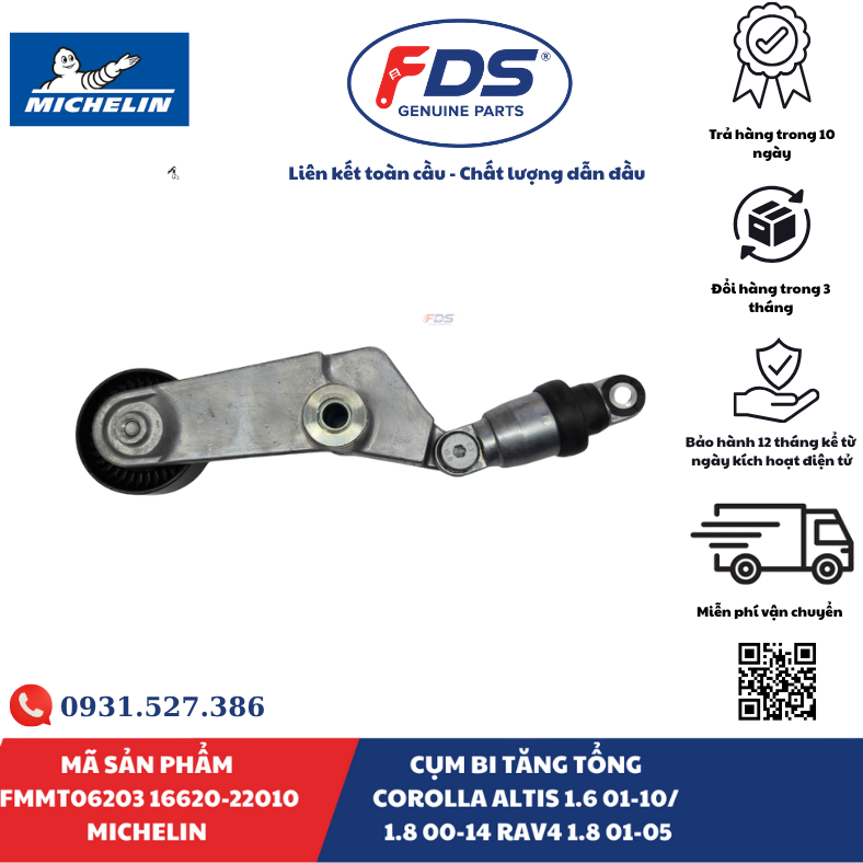 Công ty cổ phần xuất nhập khẩu FDS CỤM BI TĂNG TỔNG TOYOTA COROLLA ALTIS / RAV4 | MICHELIN FMMT06203 – MÃ 16620-22010