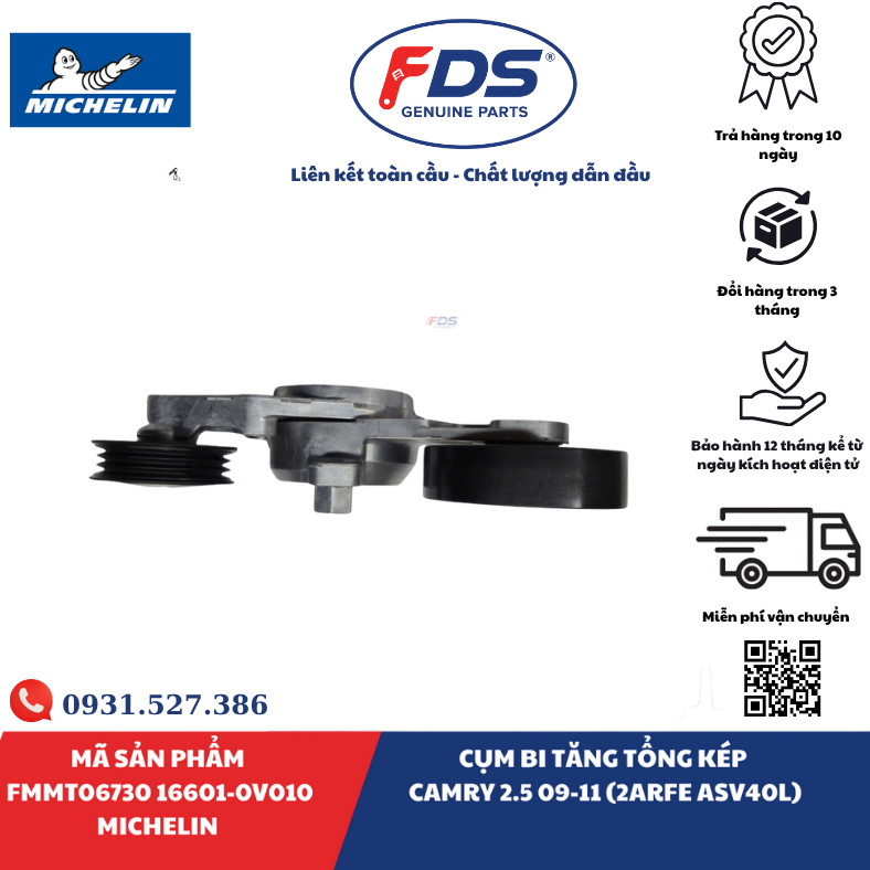 Công ty cổ phần xuất nhập khẩu FDS CỤM BI TĂNG TỔNG KÉP TOYOTA CAMRY 2.5 (2009–2011, 2AR-FE ASV40L) | MICHELIN FMMT06730 – MÃ 16601-0V010