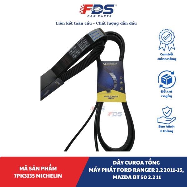 Dây curoa TỔNG máy phát ford ranger 2.2 2011-15, mazda bt 50 2.2 11