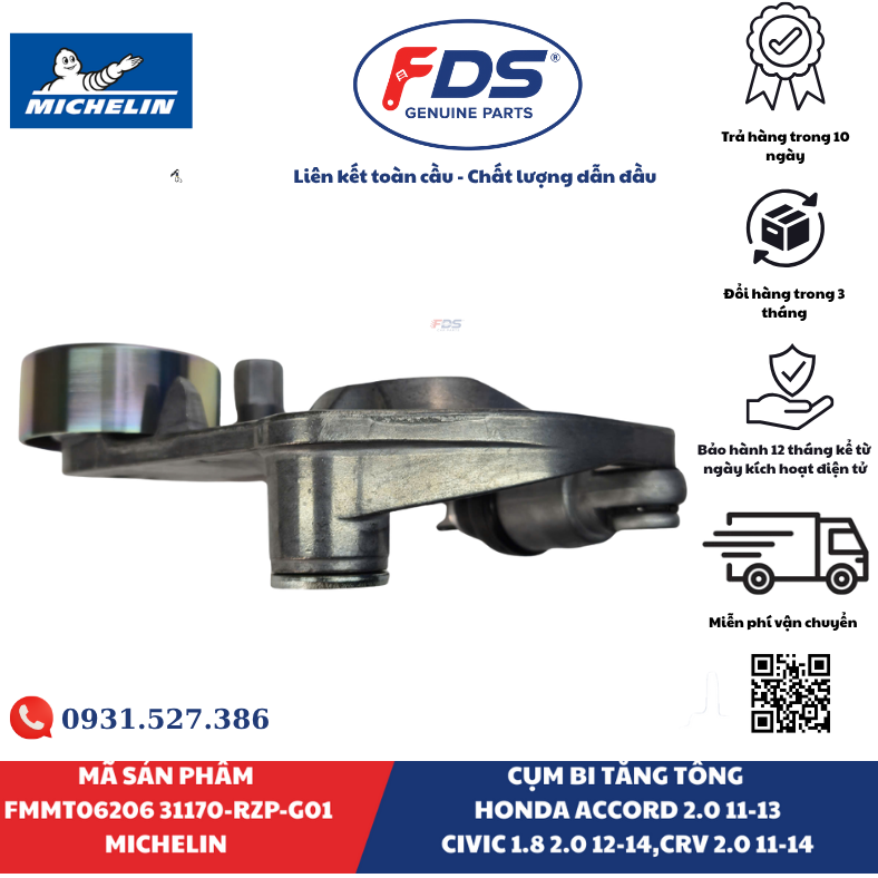 Công ty cổ phần xuất nhập khẩu FDS CỤM BI TĂNG TỔNG HONDA ACCORD / CIVIC / CR-V | MICHELIN FMMT06206 – MÃ 31170-RZP-G01