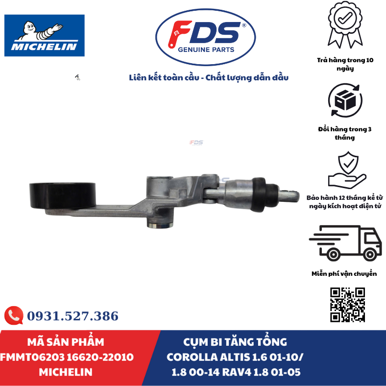 Công ty cổ phần xuất nhập khẩu FDS CỤM BI TĂNG TỔNG TOYOTA COROLLA ALTIS / RAV4 | MICHELIN FMMT06203 – MÃ 16620-22010