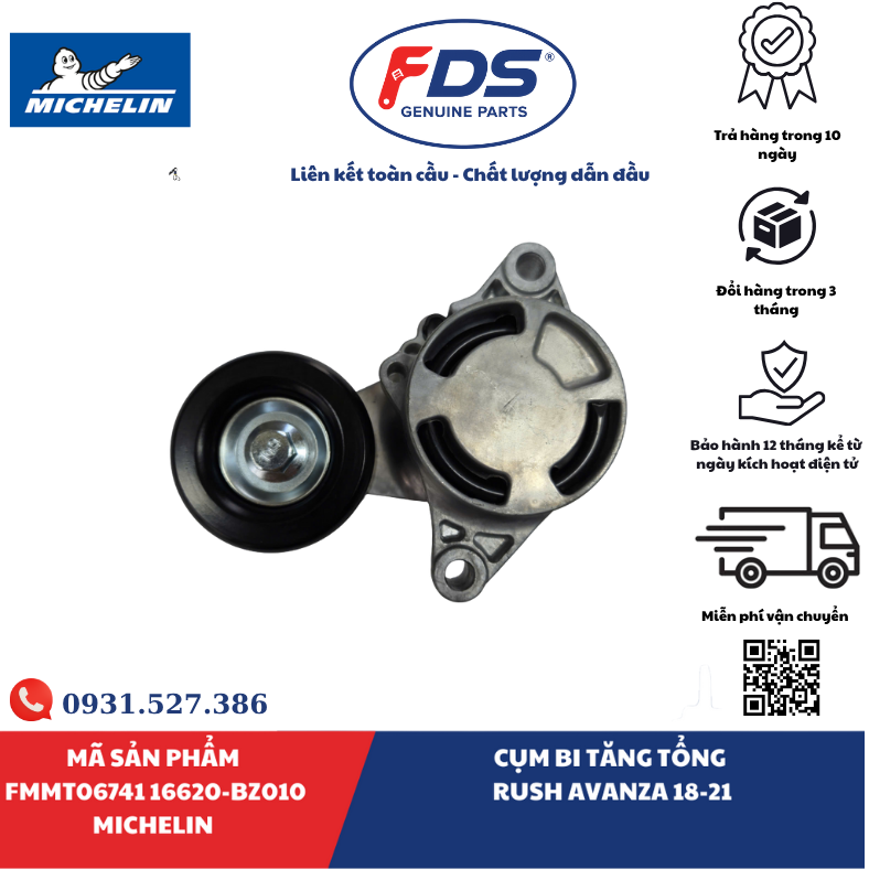 Công ty cổ phần xuất nhập khẩu FDS CỤM BI TĂNG TỔNG TOYOTA RUSH / AVANZA (2018–2021) | MICHELIN FMMT06741 – MÃ 16620-BZ010