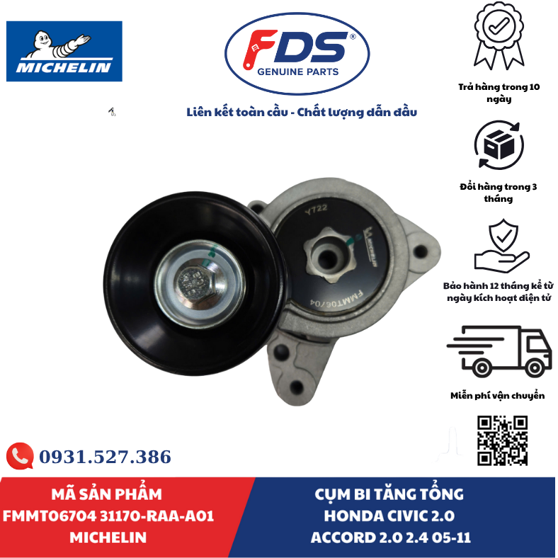 Công ty cổ phần xuất nhập khẩu FDS CỤM BI TĂNG TỔNG HONDA CIVIC 2.0 / ACCORD 2.0 – 2.4 (2005–2011) | MICHELIN FMMT06704 – MÃ 31170-RAA-A01