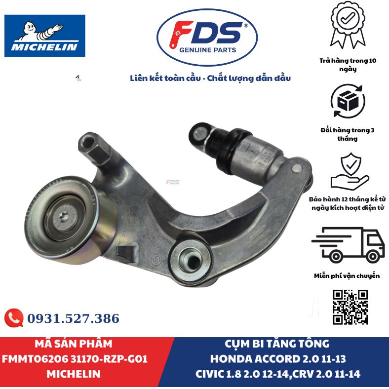 Công ty cổ phần xuất nhập khẩu FDS CỤM BI TĂNG TỔNG HONDA ACCORD / CIVIC / CR-V | MICHELIN FMMT06206 – MÃ 31170-RZP-G01