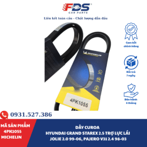 Dây Curoa Hyundai GRAND STAREX 2.5 trợ lực lái Jolie 2.0 99-06, Pajero V31 2.4 98-03