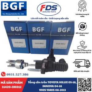 Công ty cổ phần xuất nhập khẩu FDS TỔNG CÔN TOYOTA HILUX 05–18 / INNOVA 04–16 / VIOS – YARIS 08–13 – HÃNG BGF