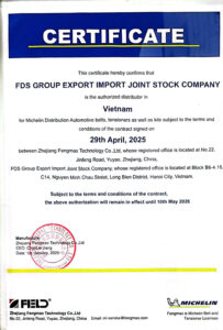 Chứng nhận phân phối phụ tùng Michelin chính hãng